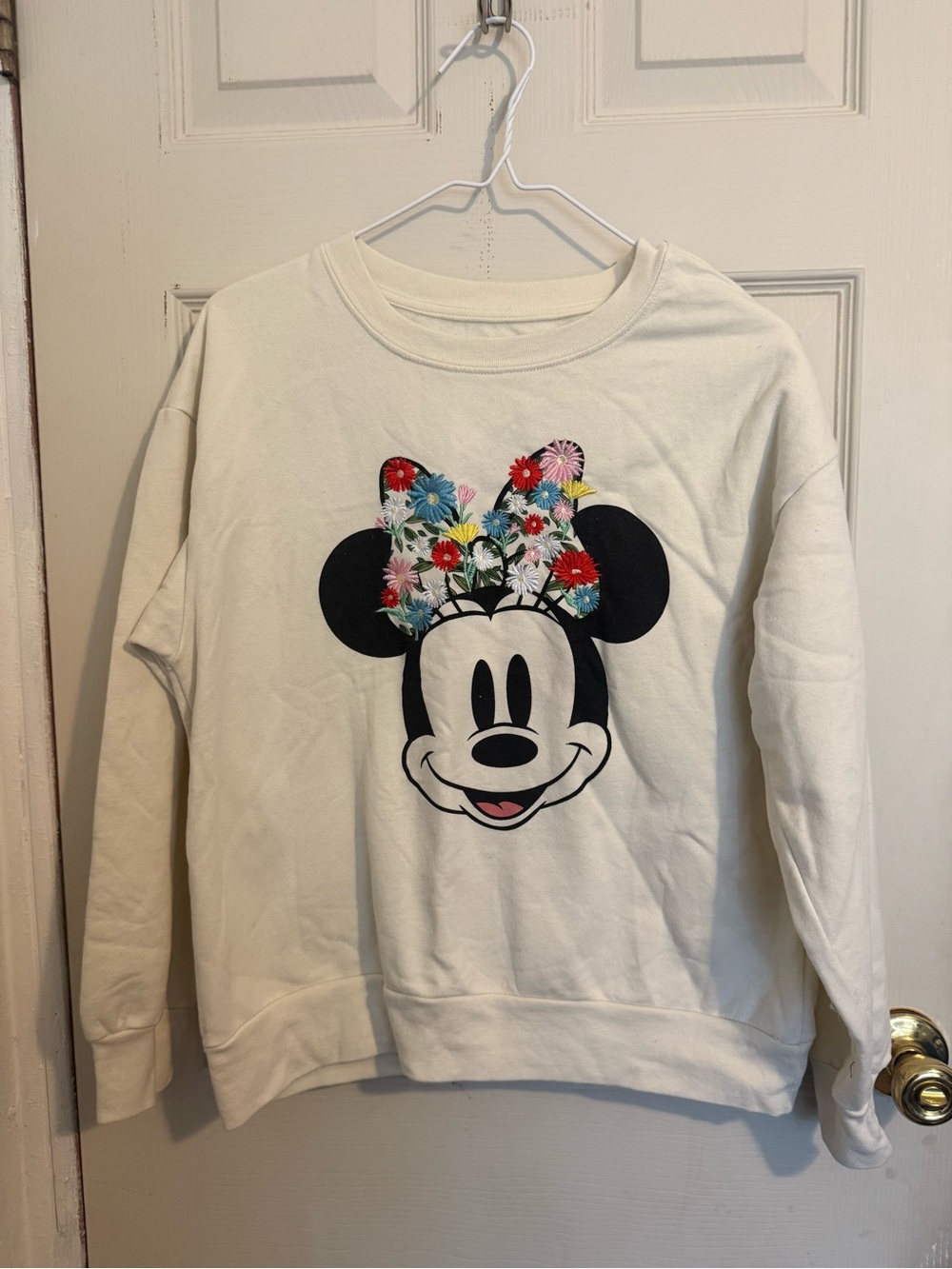 Disney Cream Sweatshirt with Minnie Floral Bow
